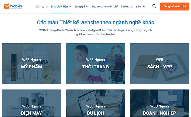 Mẫu giao diện thiết kế website Quảng Ngãi 