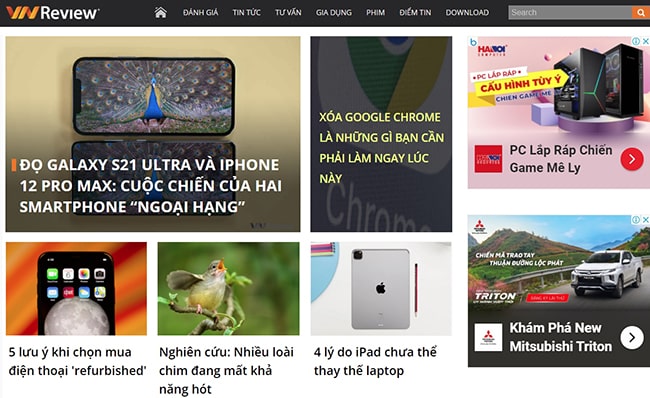 Website công nghệ được ưa chuộng tại Việt Nam Vnreview