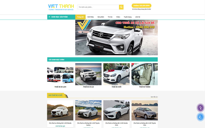 Tính năng cần có khi thiết kế website cho thuê xe du lịch 