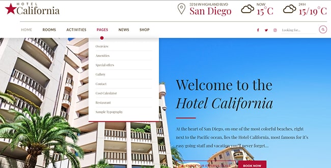 Mẫu thiết kế website khách sạn