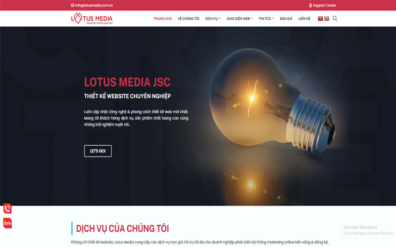 Công ty thiết kế website Bắc Ninh - Lotus Media