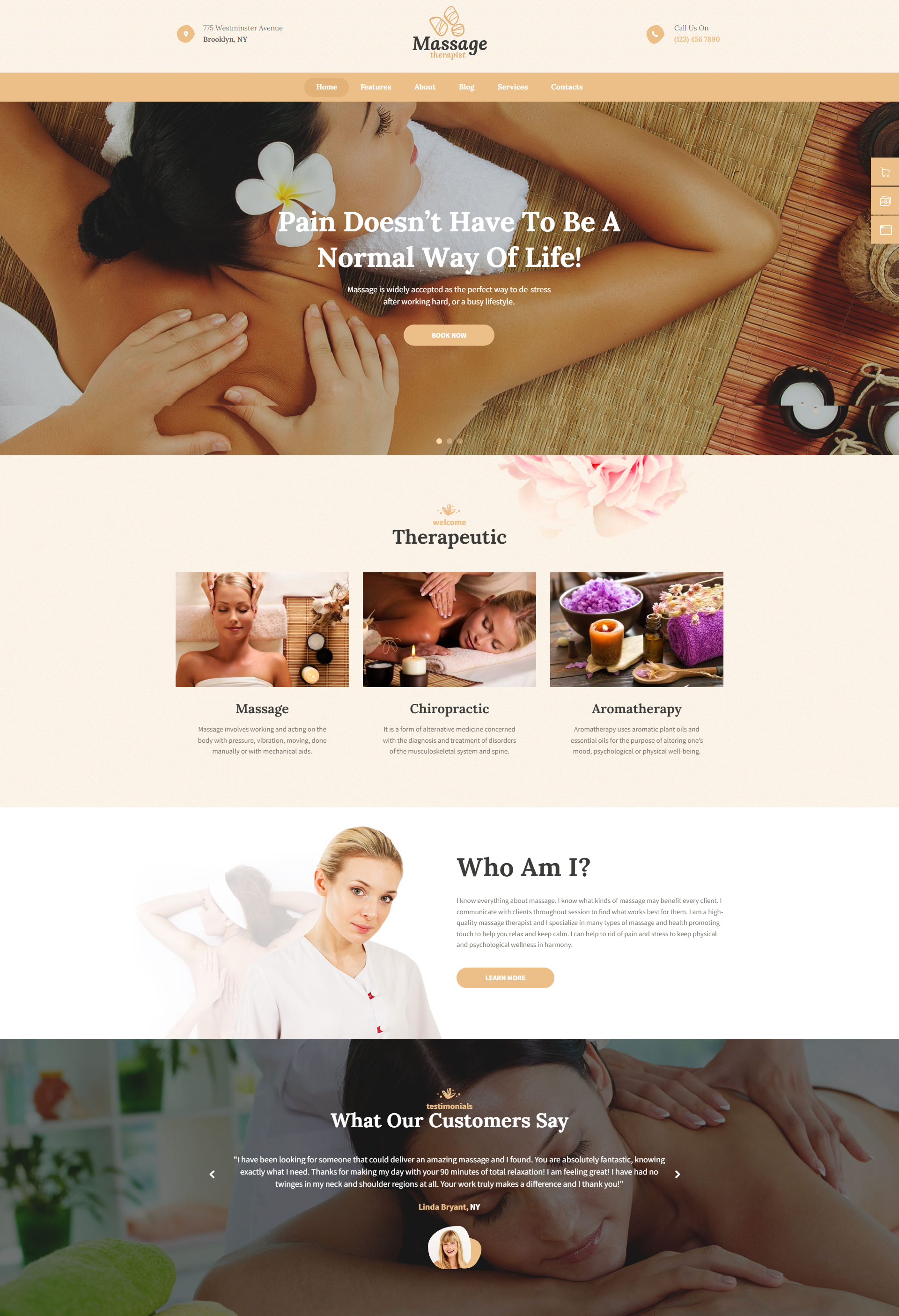 Mẫu giao diện website dịch vụ massage