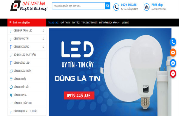 chức năng chính khi thiết kế website bán đèn led
