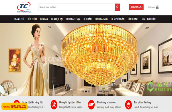 mẫu thiết kế website đèn led hiện đại