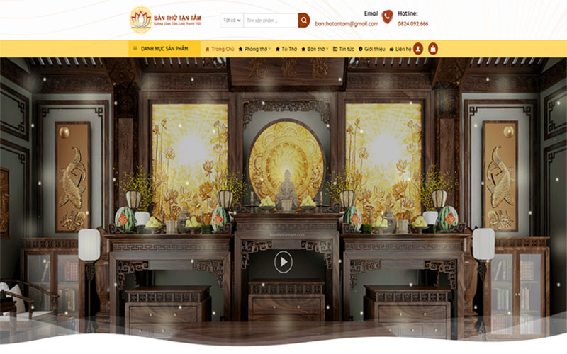 Mẫu website bán đồ thờ độc đáo
