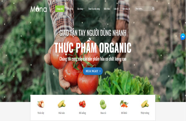 Template website bán hàng nông sản mới nhất
