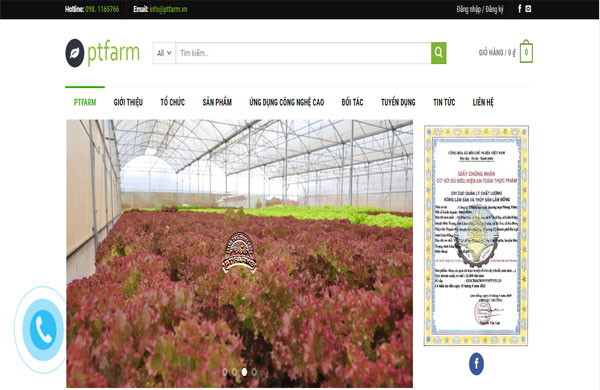Mẫu thiết kế web bán hàng nông sản chuyên nghiệp