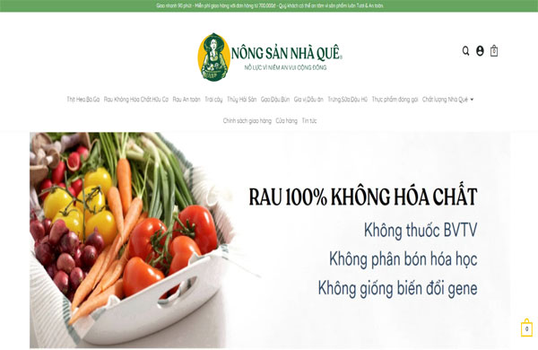 mẫu thiết kế website bán hàng nông sản hiện đại