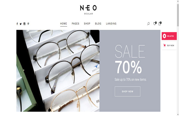 mẫu thiết kế website bán mắt kính độc đáo, mới lạ