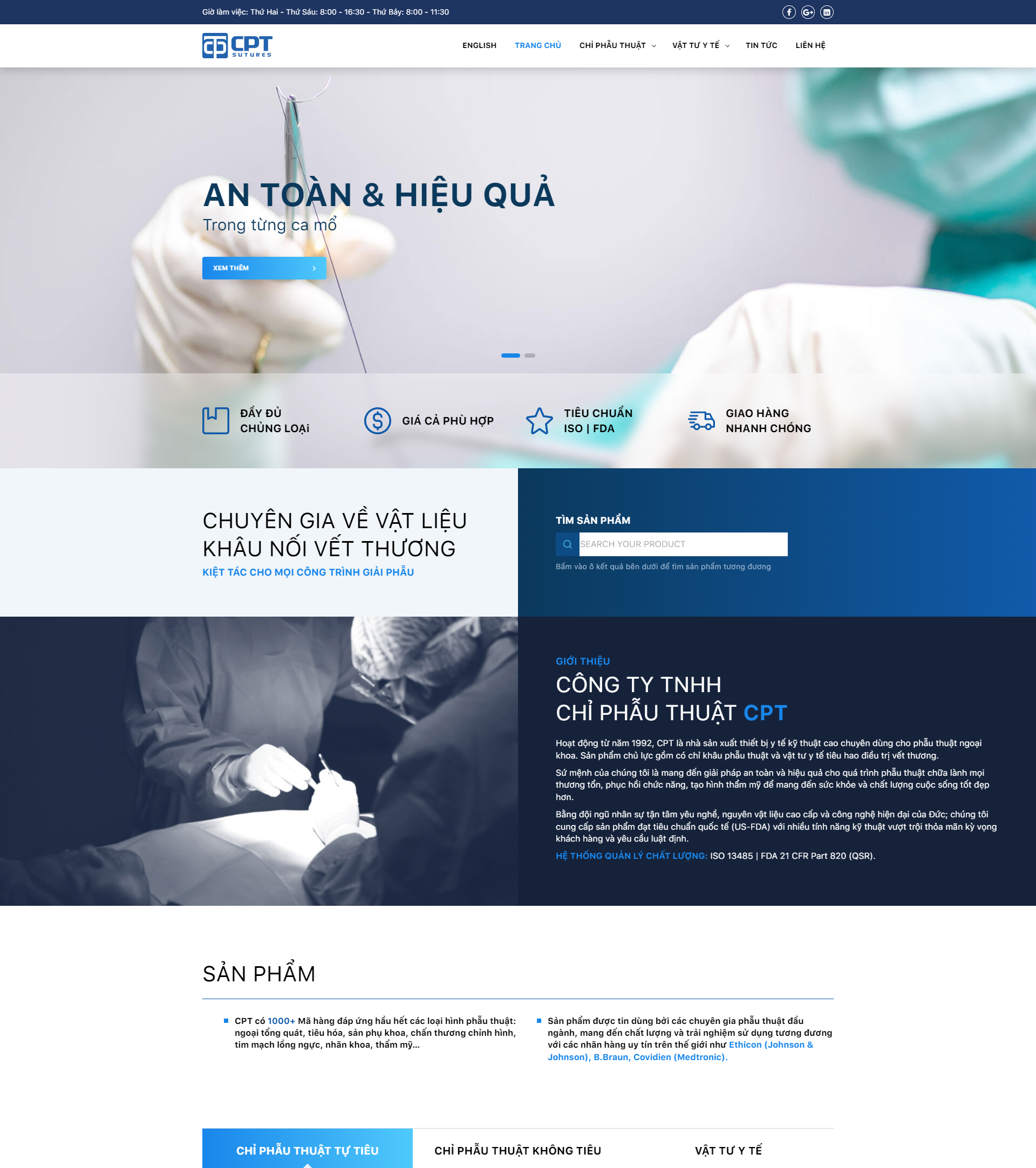 Mẫu thiết kế website bán thiết bị y tế, dụng cụ y khoa
