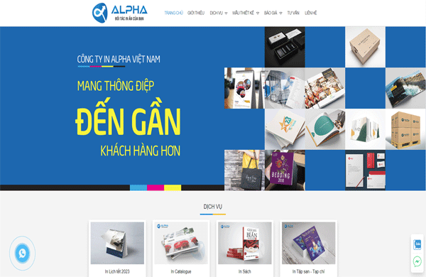 Mẫu thiết kế website Công ty sản xuất in ấn đẹp mắt 
