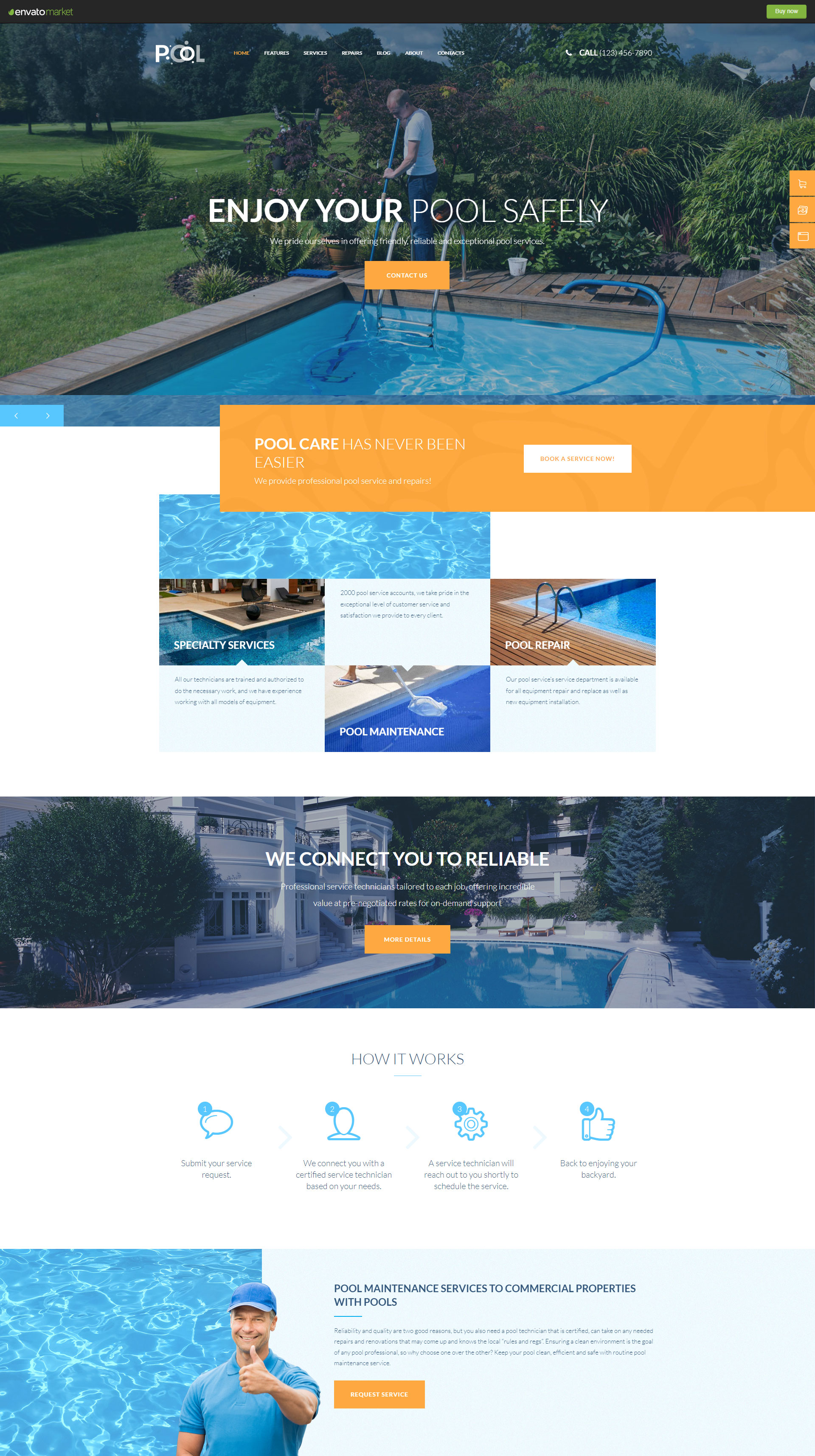 Mẫu website dịch vụ bể bơi 2