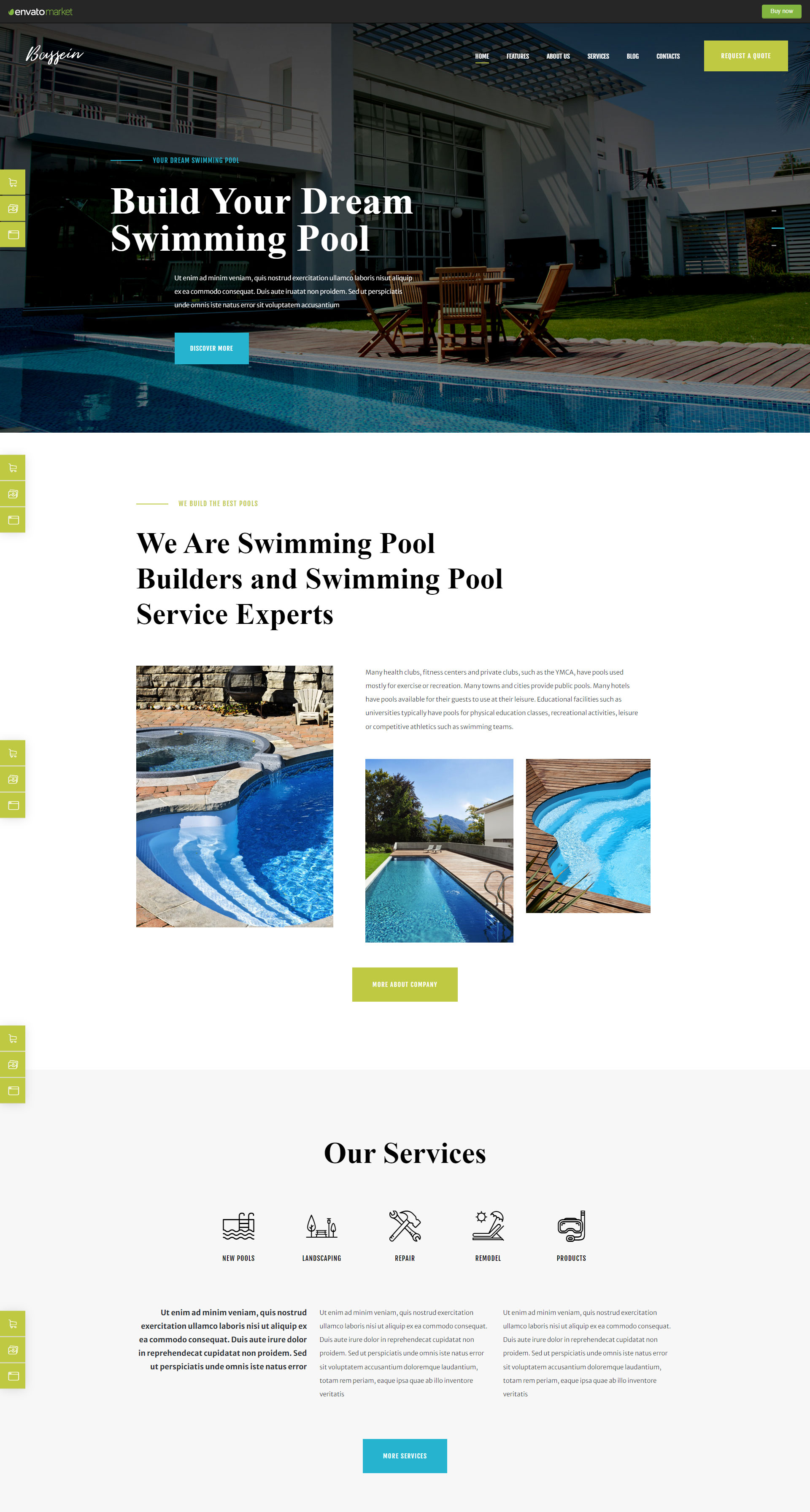 Mẫu website dịch vụ bể bơi 4