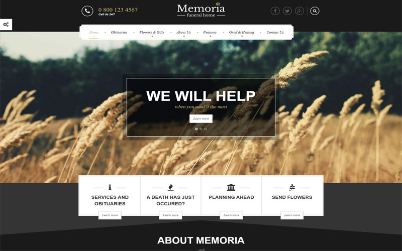 Mẫu website dịch vụ tang lễ chuyên nghiệp