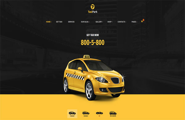 Giao diện thiết kế website dịch vụ taxi độc đáo 