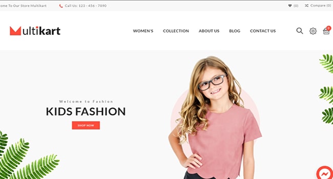 Mẫu web giới thiệu sản phẩm thời trang trẻ em
