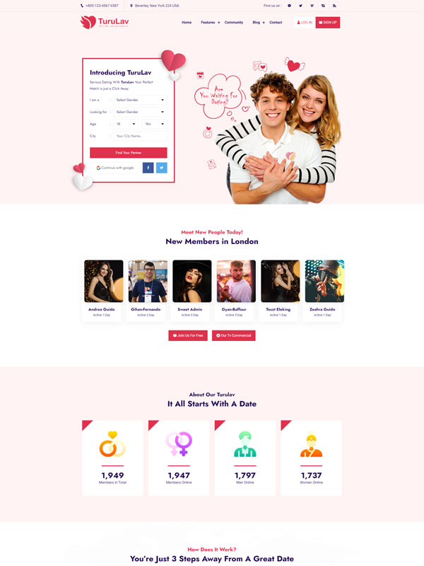 Mẫu thiết kế website hẹn hò, kết bạn trực tuyến chuyên nghiệp