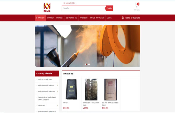 Template thiết kế website hóa chất Công ty Kemic