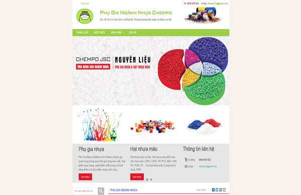 Mẫu thiết kế website hóa chất Công ty Chempo