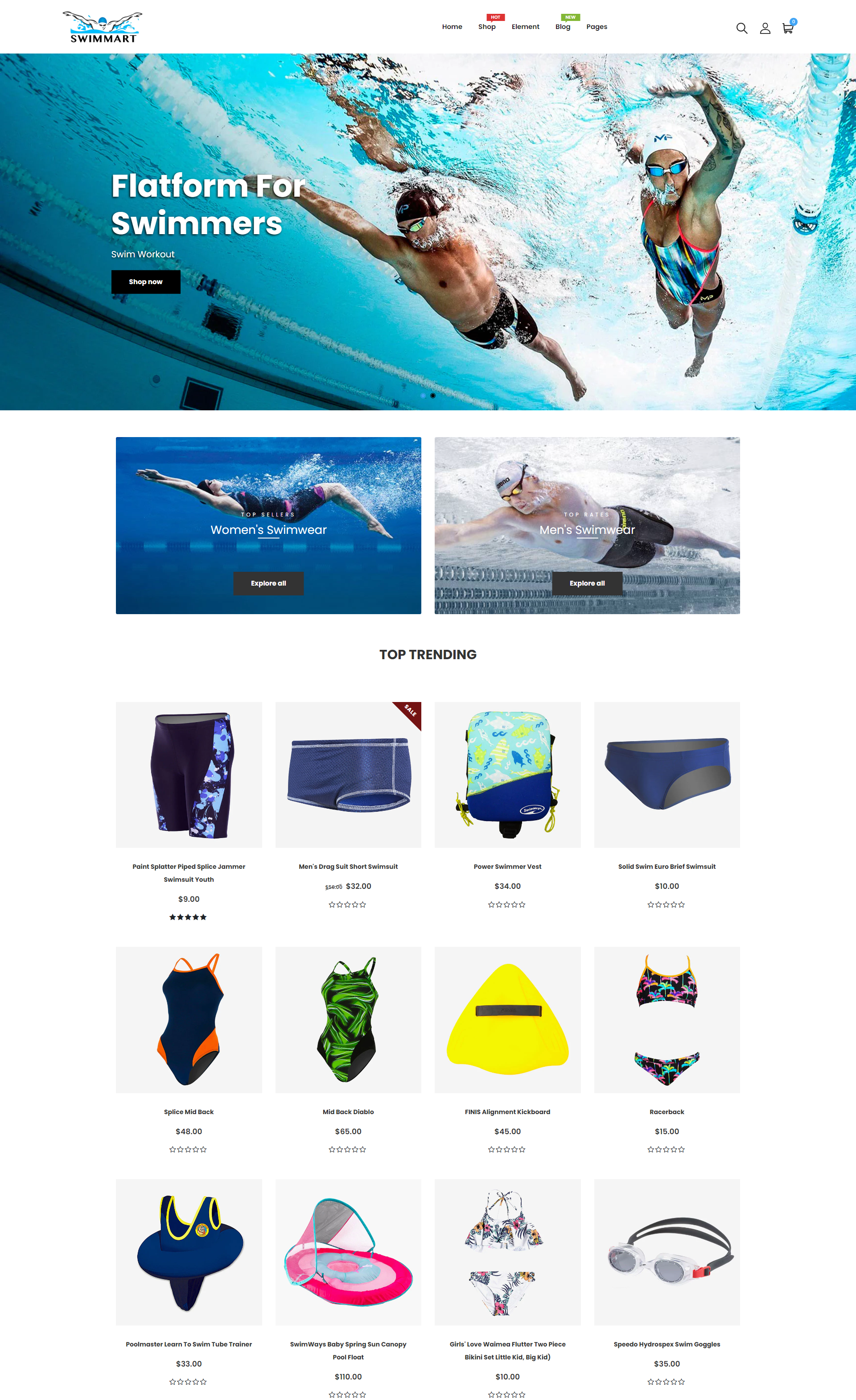 Mẫu Thiết kế website bán Đồ bơi, Bikini