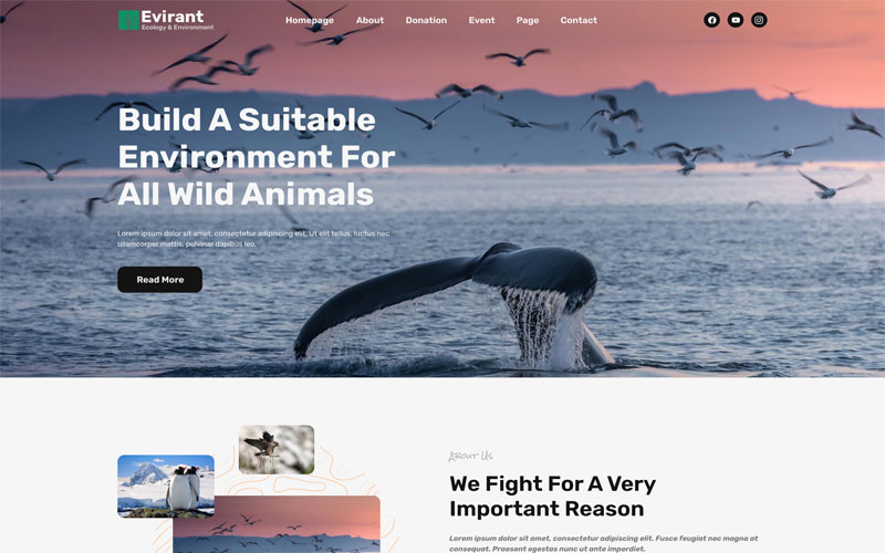 Giao diện thiết kế website môi trường đẹp mắt 