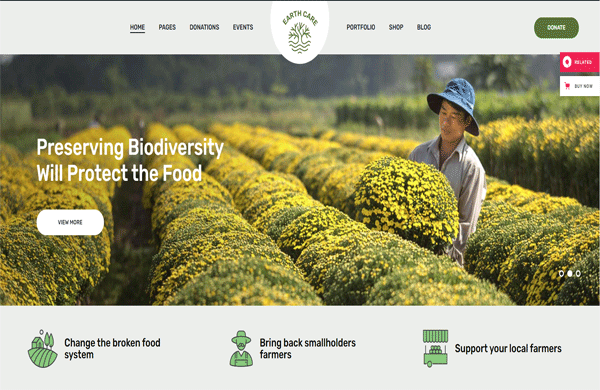 Mẫu thiết kế website môi trường hiện đại