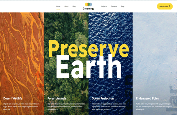 Mẫu thiết kế website môi trường thu hút 