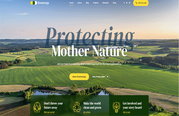 Mẫu thiết kế website môi trường uy tín 