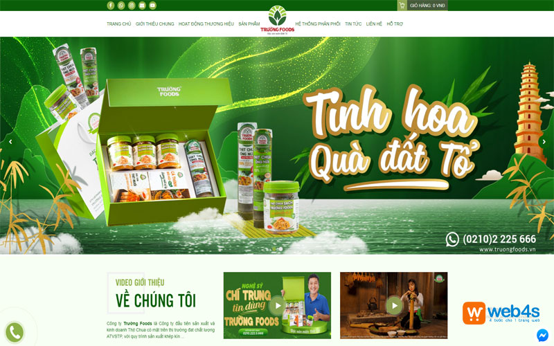 Giao diện thiết kế website thực phẩm 