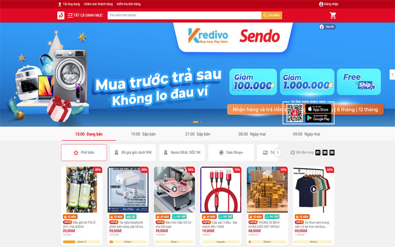 website thương mại điện tử Sendo