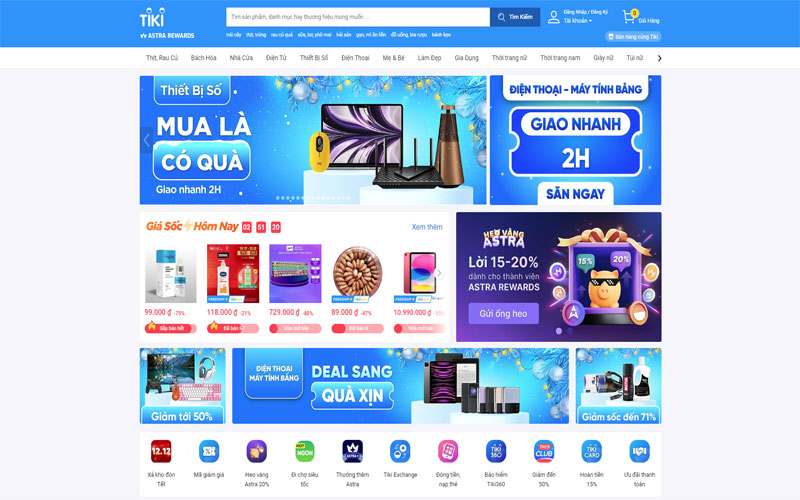 website thương mại điện tử tiki
