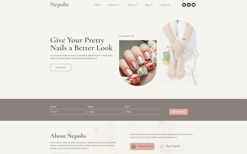 Mẫu thiết kế website tiệm nail hiện đại