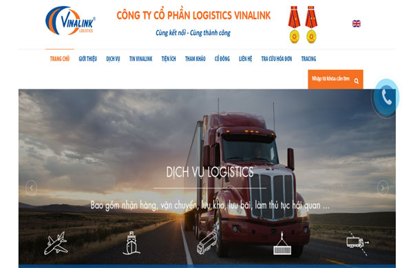 mẫu thiết kế website xuất nhập khẩu hiện đại - Vinalink